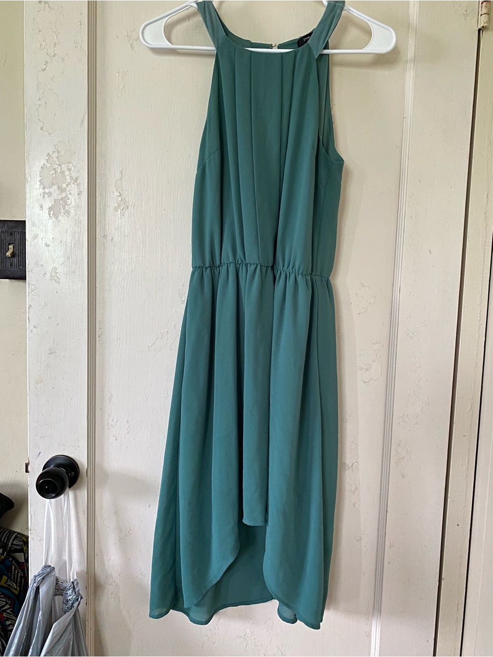 Doe & Rae Teal Sleeveless High-Low Dress